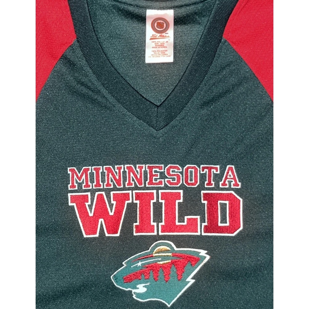 Minnesota Wild Youth 2XL‎ 18/20 Long Sleeve Jersey Tee Embroidered NHL Y2K EUC